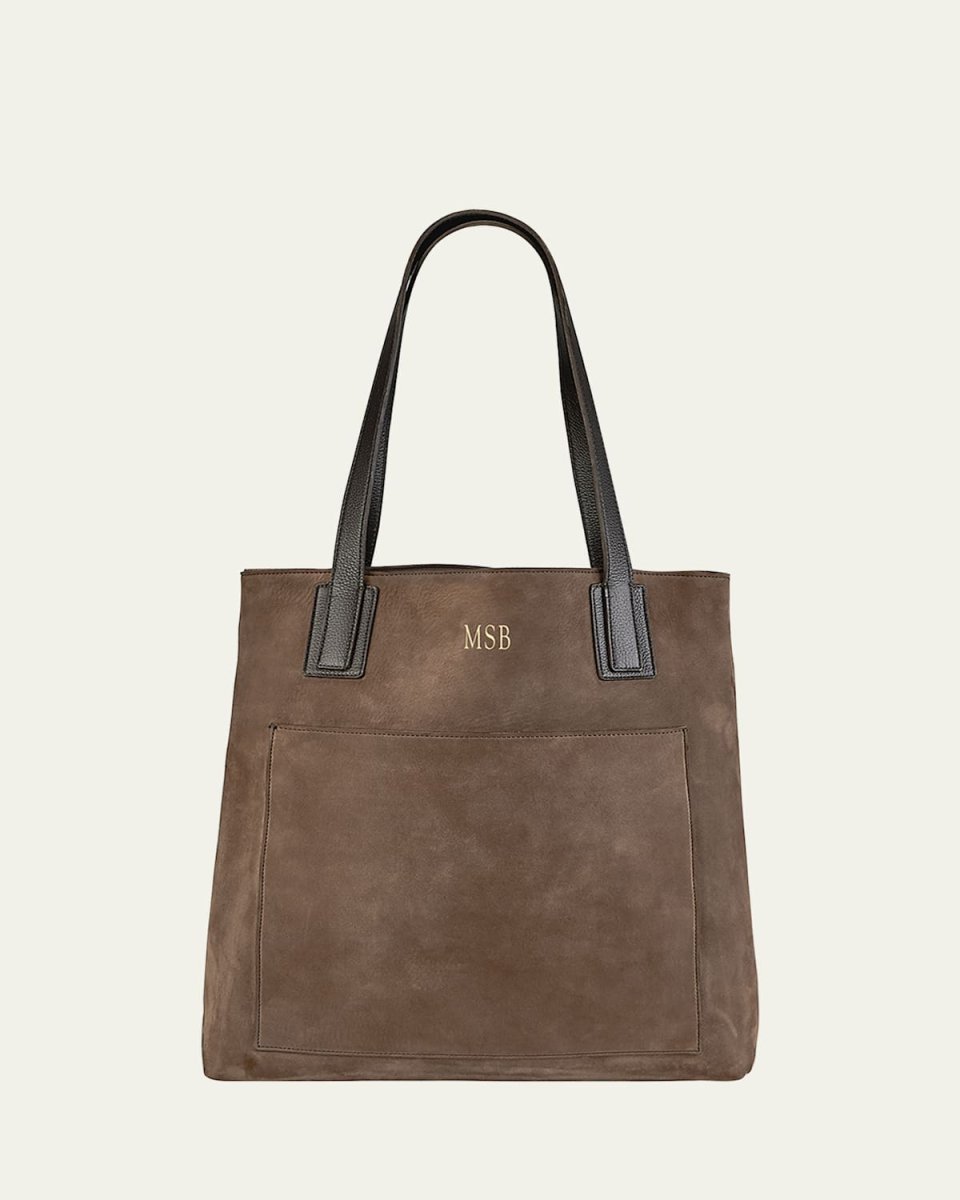 Metro Nubuck Leather Tote Bag, Personalized